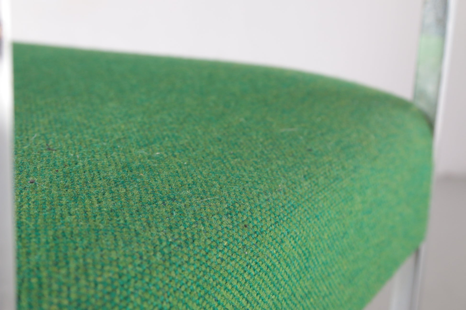 Vintage Groene Armleuning stoel/Bureau stoel,jaren60 detail van het stof