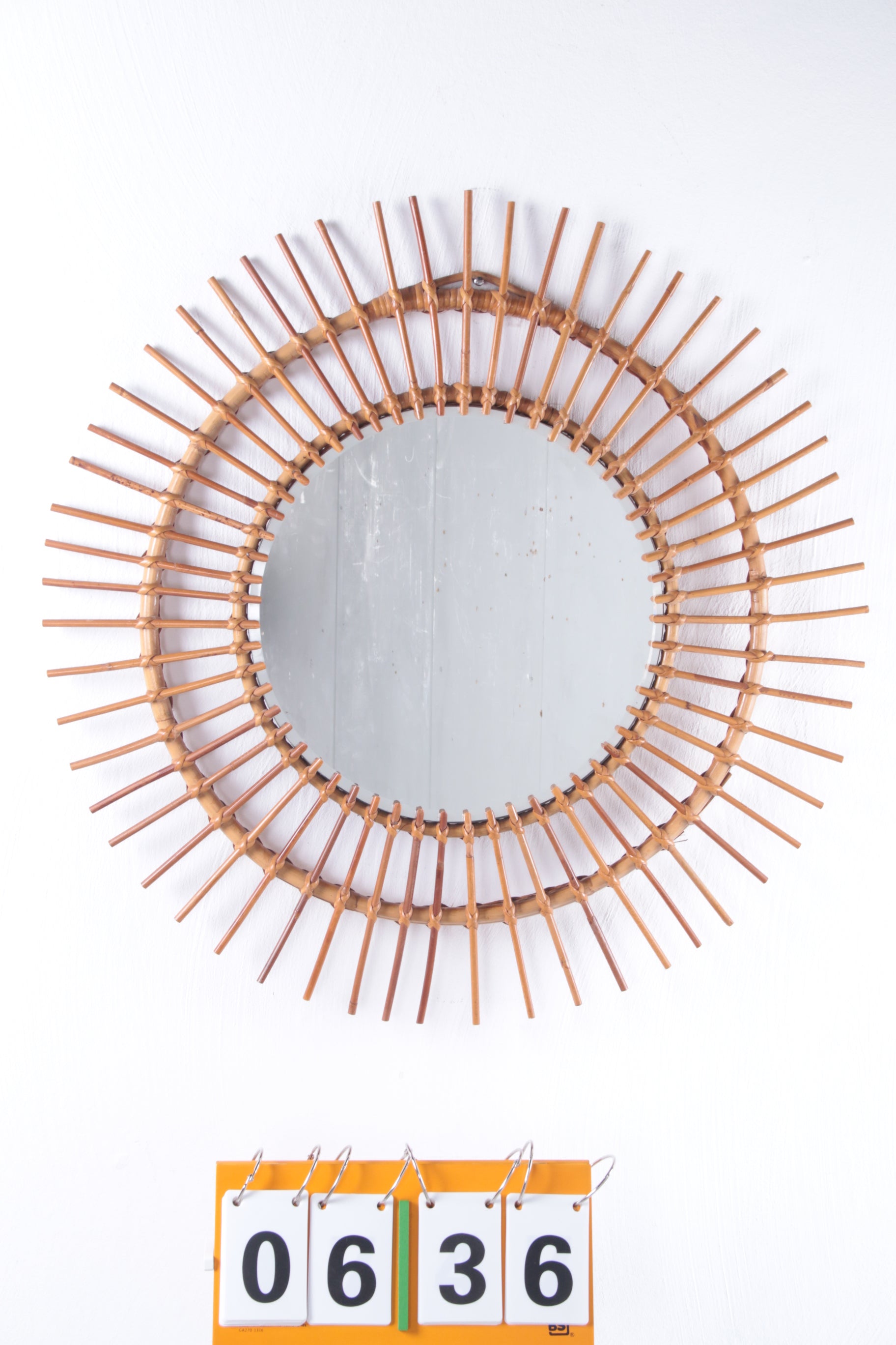 Franse ronde Rotan spiegel Bohemien Stijl voorkant