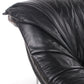 Italian Black leather Postmodern 2 seater sofa,1970s