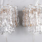 Set of two J. T. Kalmar ice glass wall lamps, 1960