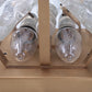 Set of two J. T. Kalmar ice glass wall lamps, 1960