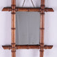 Vintage Kleine Franse bamboe spiegel voorkant