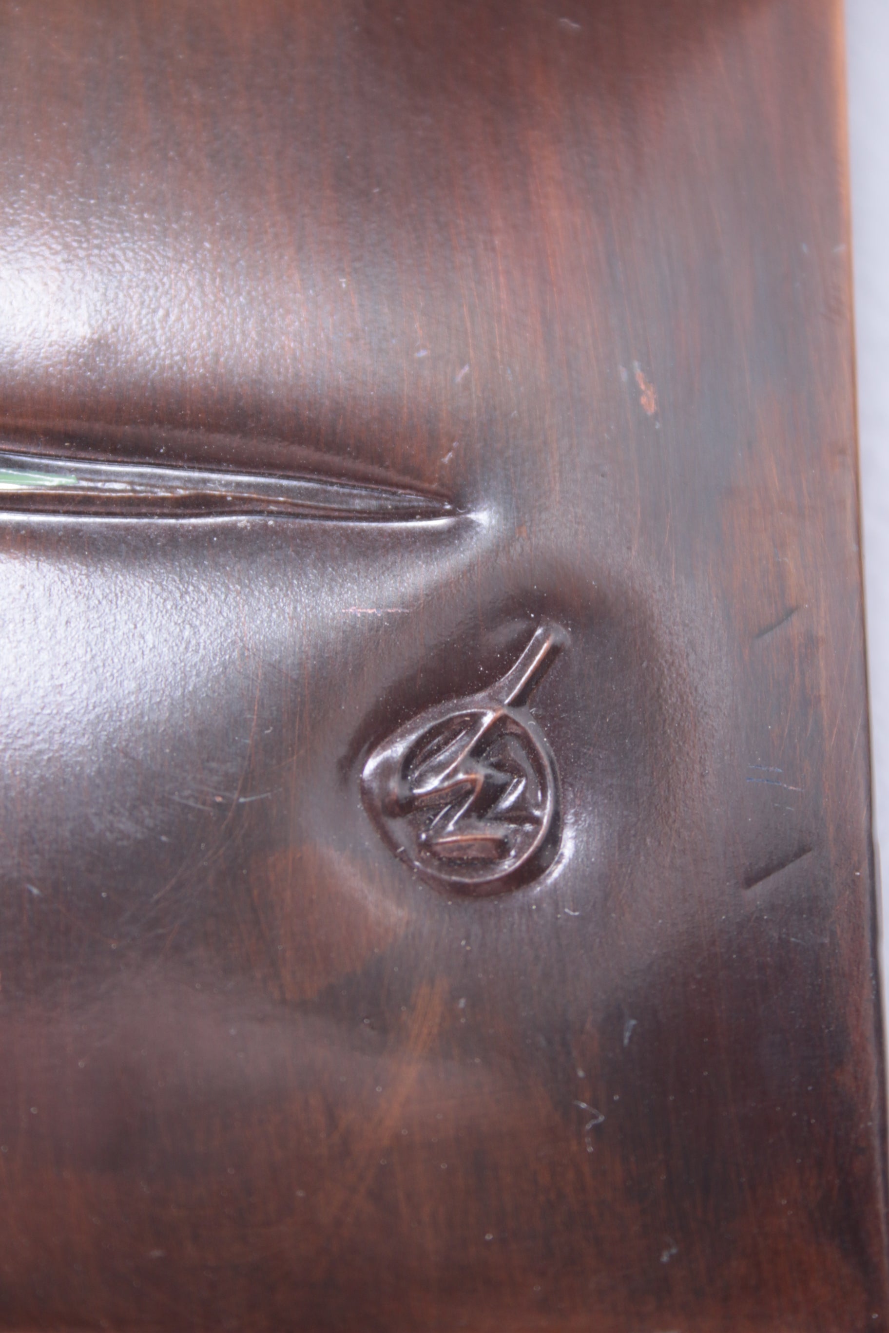 Koperen Wanddecoratie met Emaille boten jaren60 detail logo maker