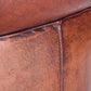 Vintage Schaapsleren Fauteuil met een mooie bruine patina detail rugleuning