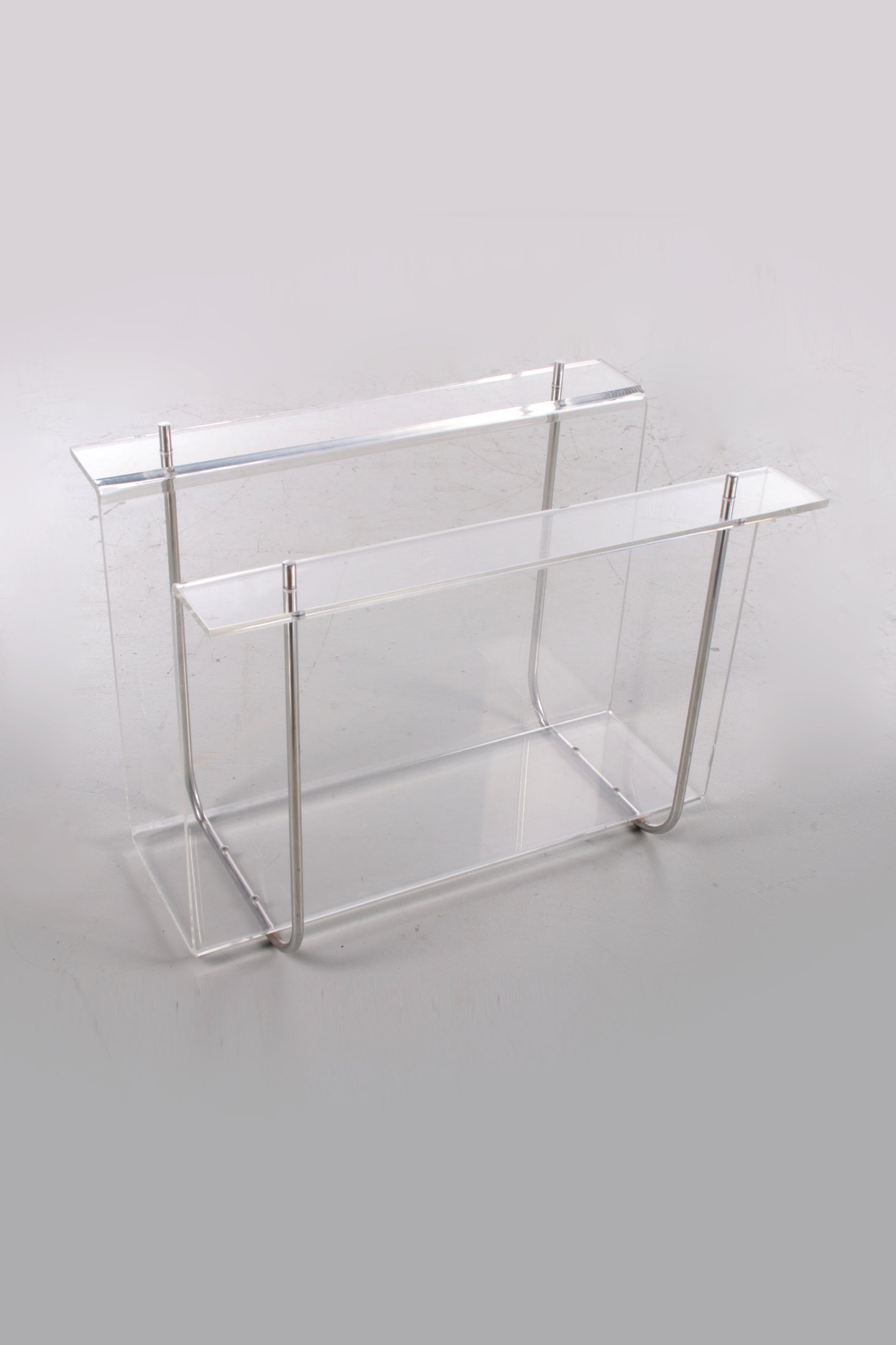 Plexiglass Warehouse Rack with Metal Accents,1970