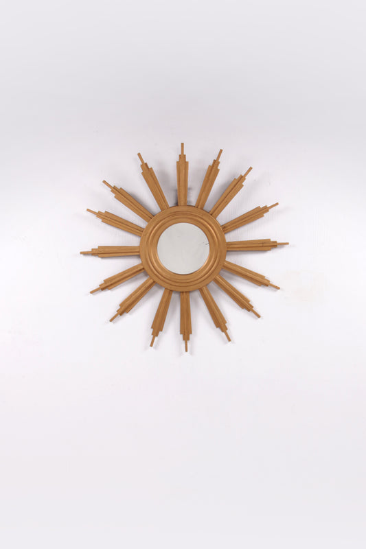 Wooden Sun Mirror Xl made in the 60s