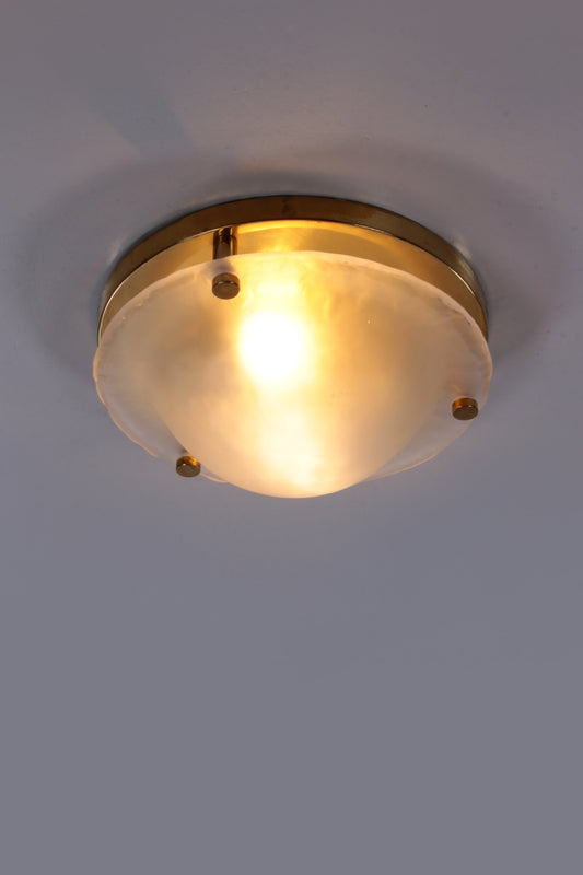Vintage mat glazen plafond lamp van Fischer Leuchten