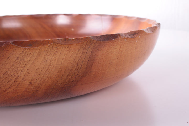Vintage teak houten hoge schaal of fruitschaal jaren60 Denemarken