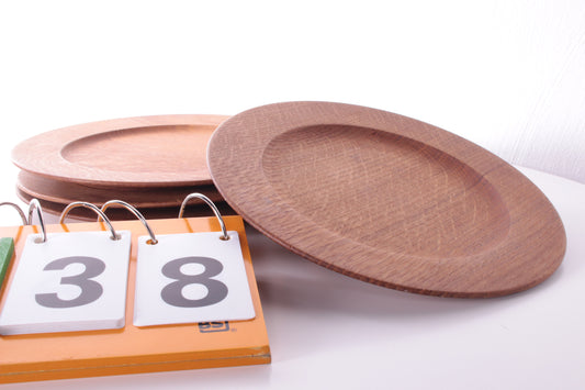 Vintage Set van 4 Teak houten onderborden van het merk  (wiggers denmark)