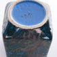 Blauw vierkant vaasje Strehla Keramik Duitsland 1970