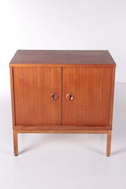 Small folding door cabinet Teakwood with adjustable legs