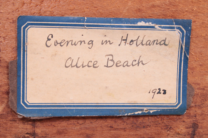 Mooi oud schilderij gemaakt van Wasco landschap met een molen,1923