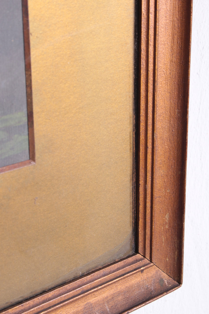 Mooi oud schilderij gemaakt van Wasco landschap met een molen,1923