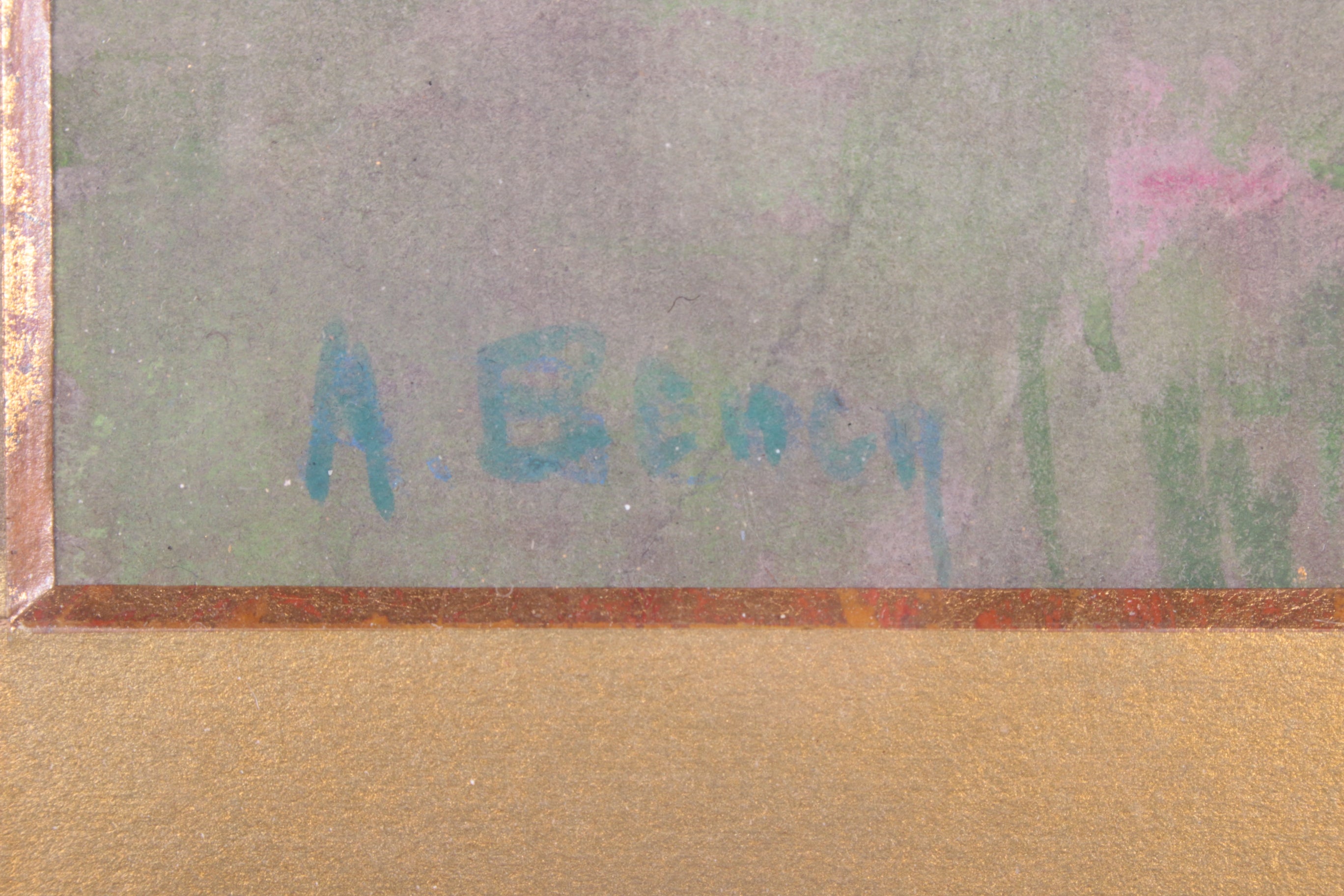 Mooi oud schilderij gemaakt van Wasco landschap met een molen,1923