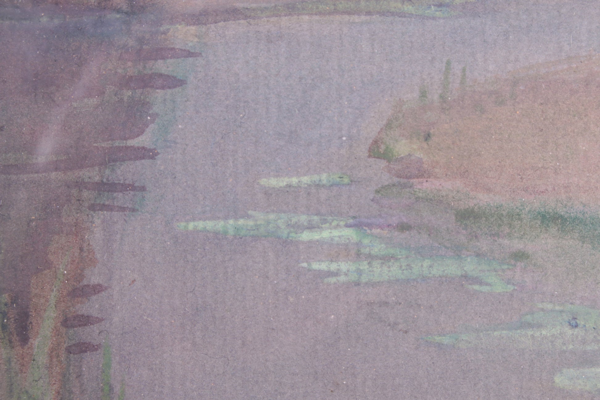 Mooi oud schilderij gemaakt van Wasco landschap met een molen,1923
