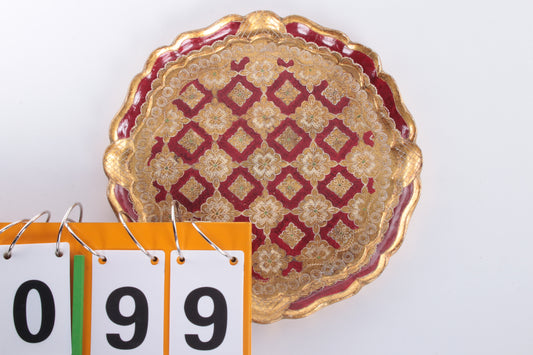 Italiaans rond houten dienblad jaren60