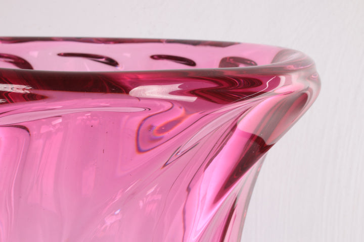 Vintage Grote Valsenlambert vaas Granberry kristal Belgie