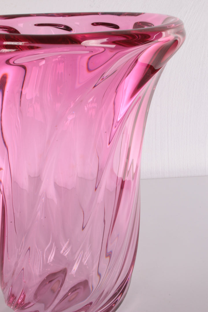 Vintage Grote Valsenlambert vaas Granberry kristal Belgie