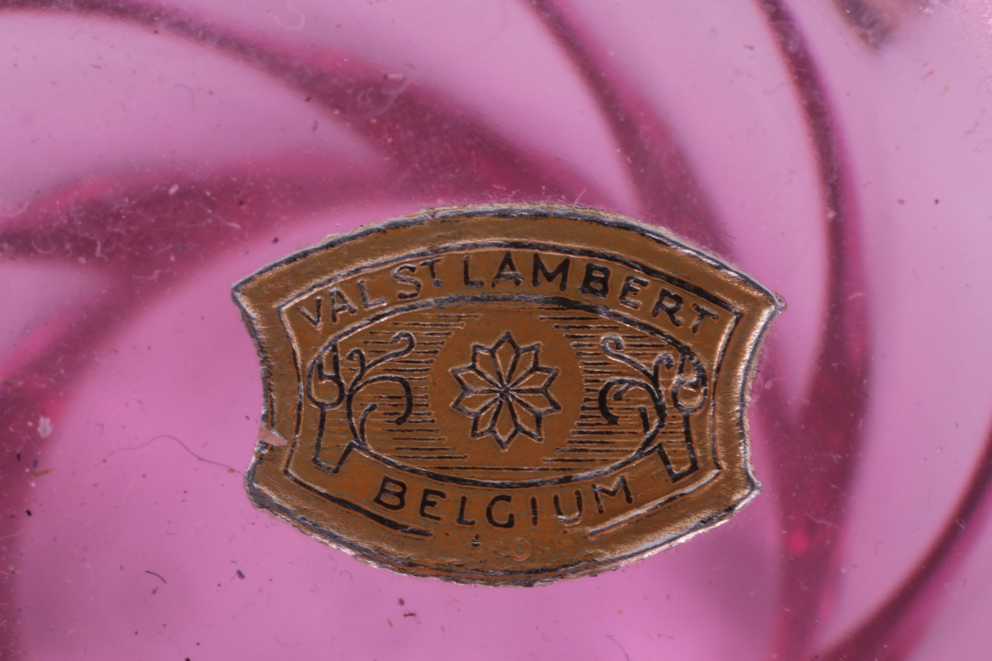Vintage Grote Valsenlambert vaas Granberry kristal Belgie