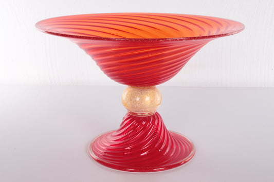 Rode Gouden Murano Cup seguso vetri d'arte