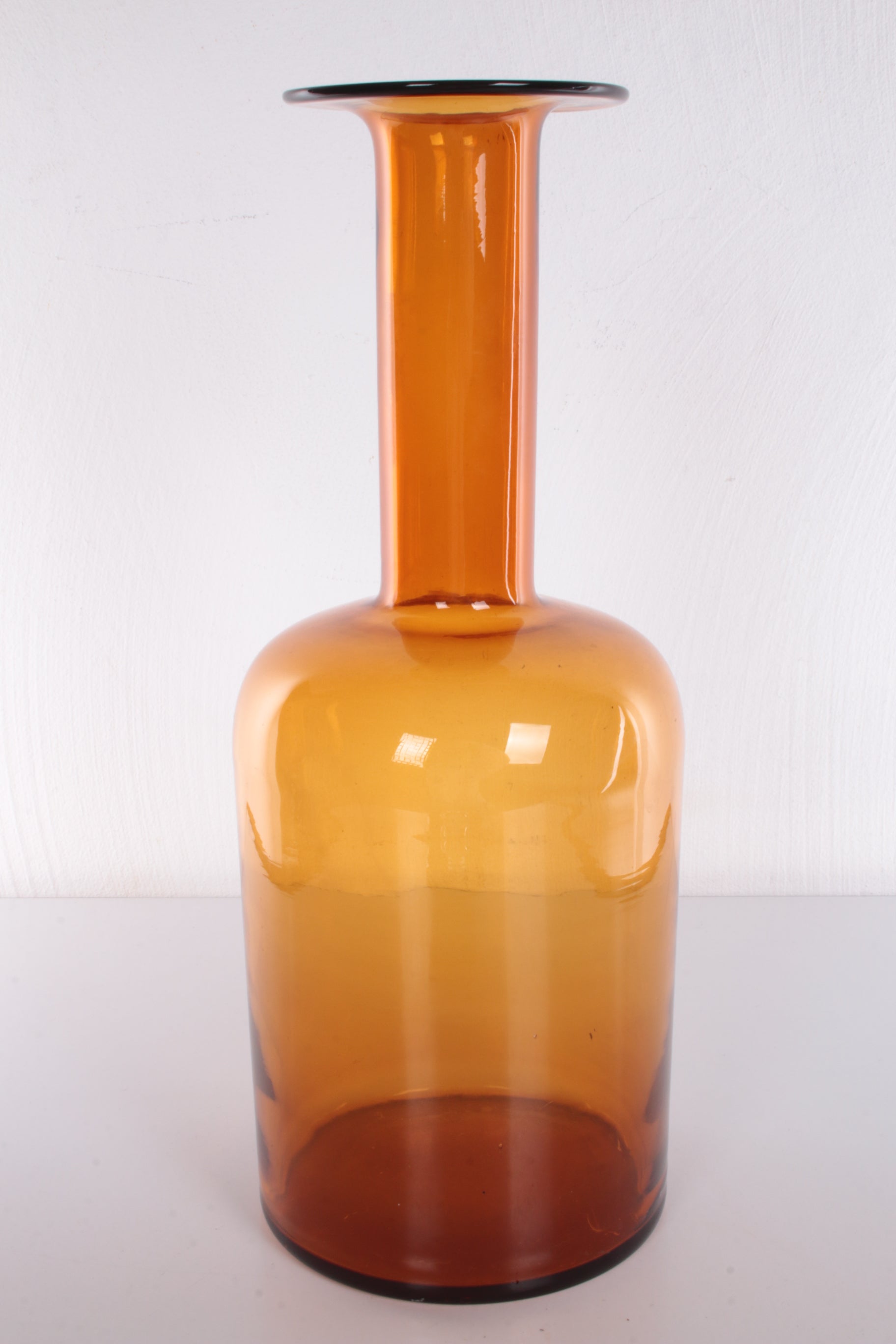 Otto Brauer Scandinavische gele glazen Kastrup Gulvases voor Holmegaard, 1960s