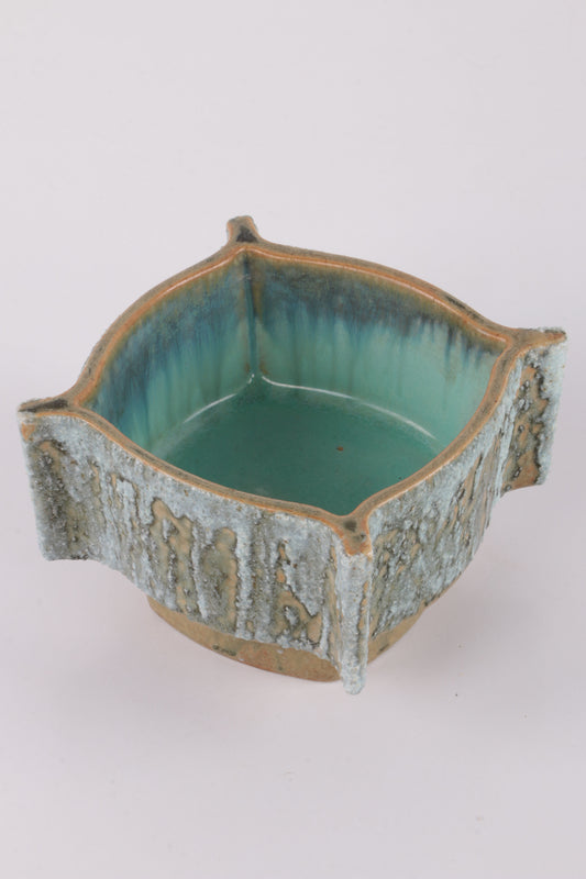 Vintage Yamasan Ikebana bowl beautiful ceramics from Japan 1960s