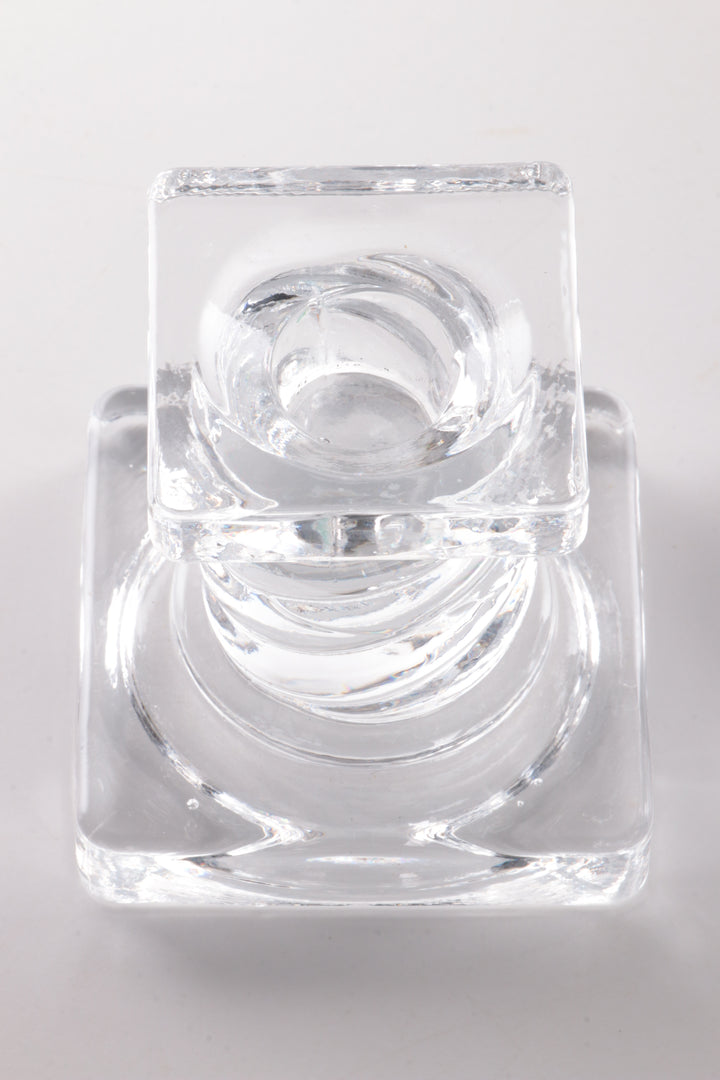 Vintage set van 2 Glas kandelaars jaren60 Scandinavie.