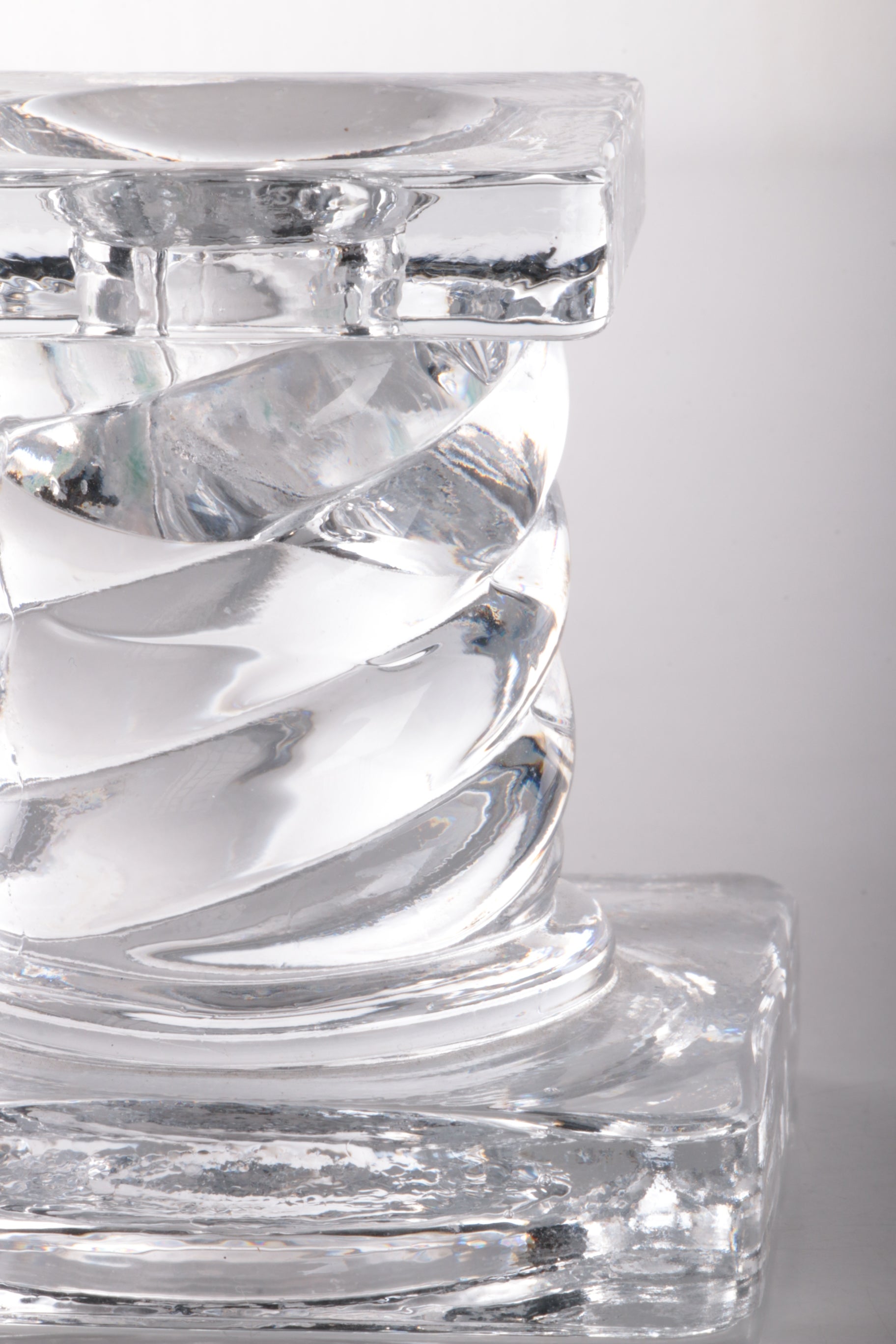 Vintage set van 2 Glas kandelaars jaren60 Scandinavie.