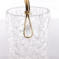 Vintage Design Glazen Ijsglas Ijsemmer met messing greep 1960 Finland zijkant