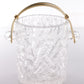 Vintage Design Glazen Ijsglas Ijsemmer met messing greep 1960 Finland voorkant