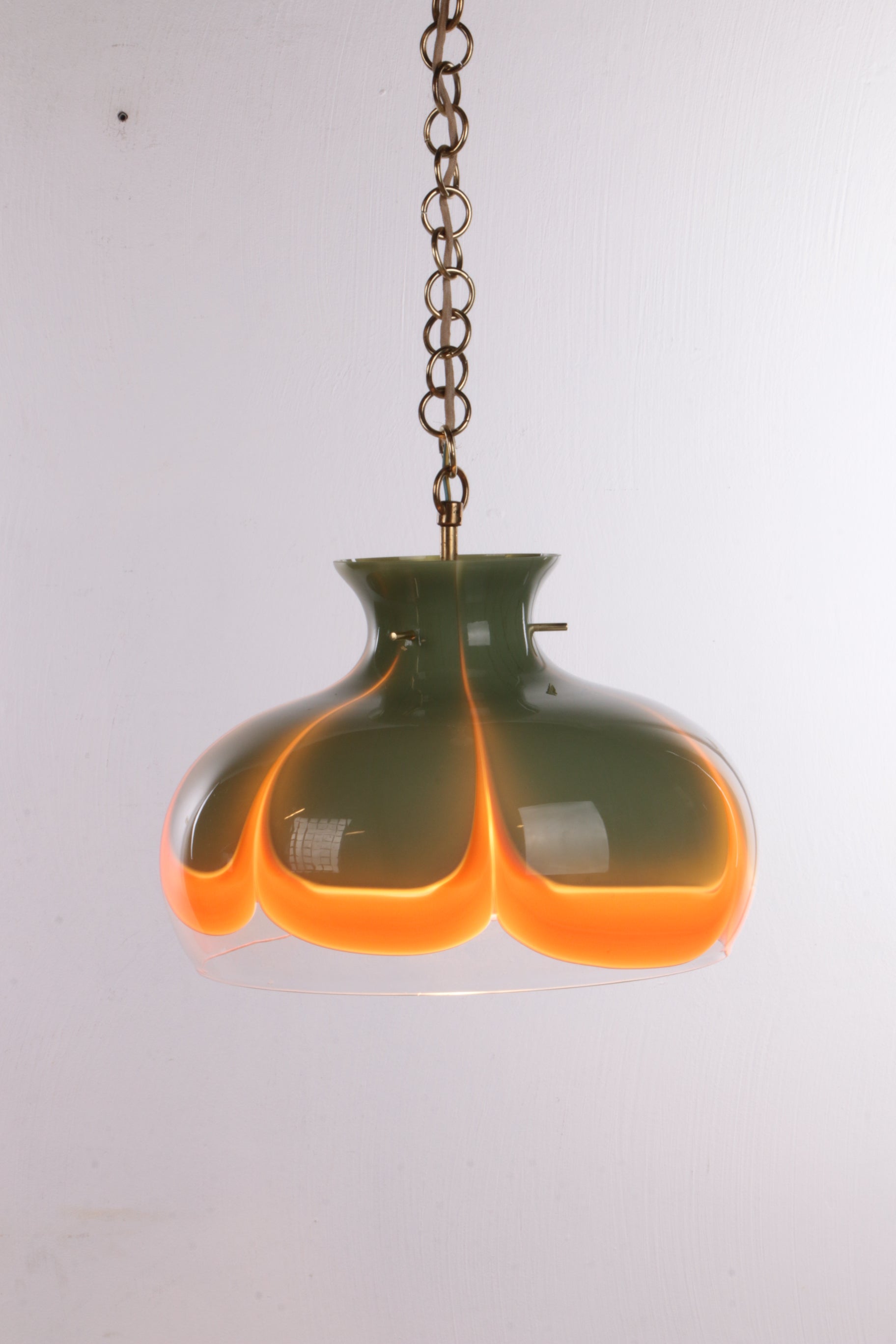 Spage Age Pendant Lamp Kaiser Leuchten with Murano Glass.