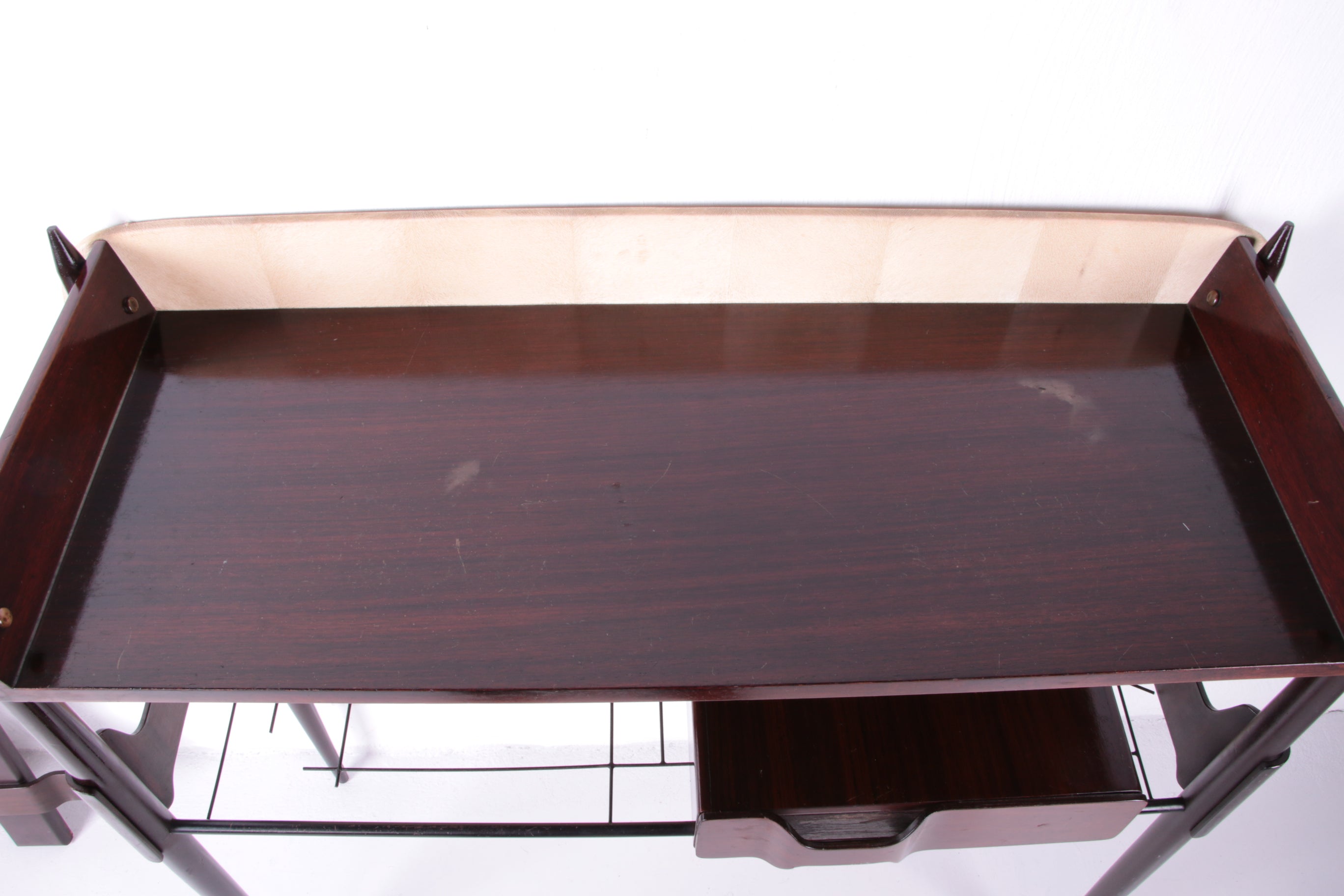 Ico Parisi Wandmeubel met spiegel en krukje 1950 Italie