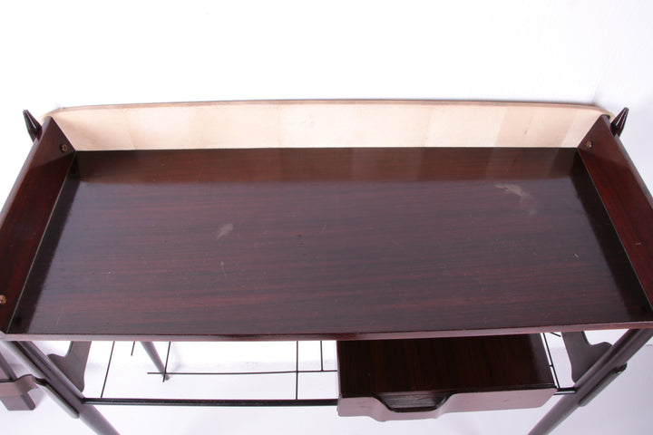 Ico Parisi Wandmeubel met spiegel en krukje 1950 Italie