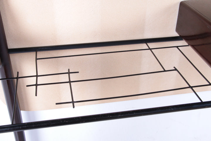 Ico Parisi Wandmeubel met spiegel en krukje 1950 Italie