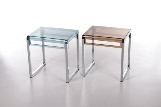 Vintage set of Plexiglas side tables design by Marc Berthier in France 1960s