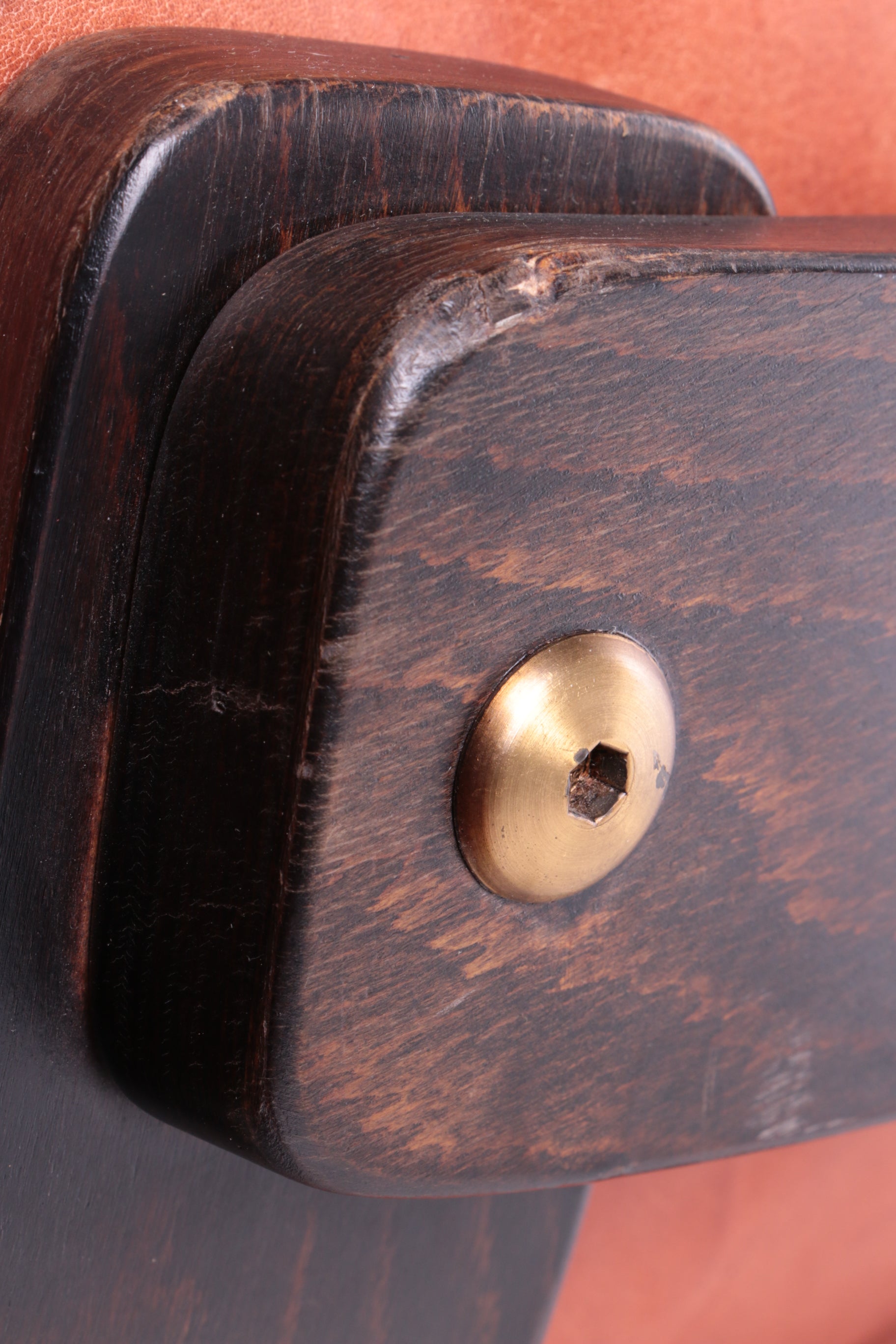 Vintage Braziliaanse Fauteuil met Gognackleur leren zitkussen,70s.