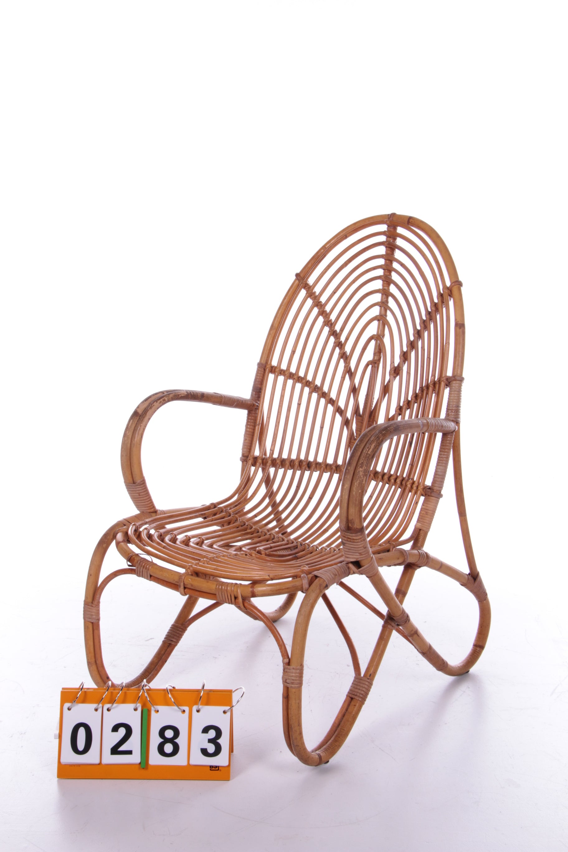 Vintage Dutch design rattan lounge stoel Rohe Noordwolde