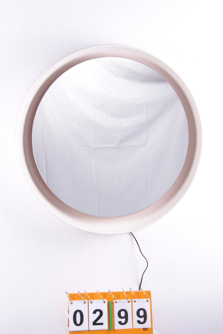 Italiaanse Grote Ronde spiegel met verlichting,jaren60