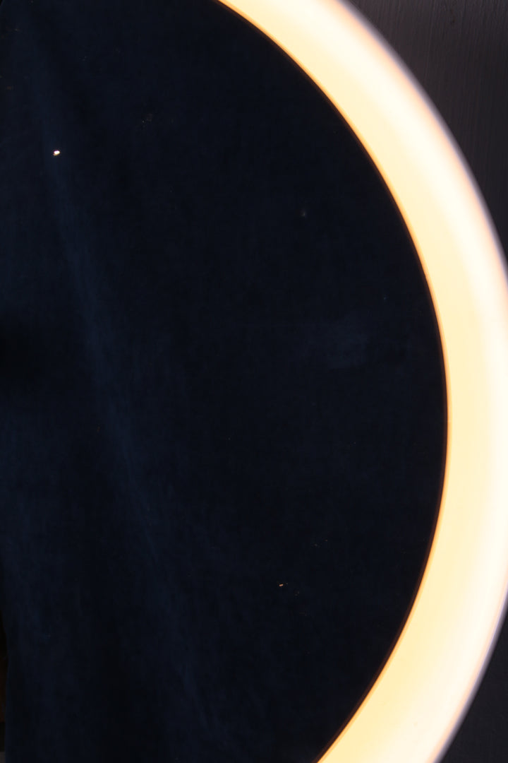 Italiaanse Grote Ronde spiegel met verlichting,jaren60