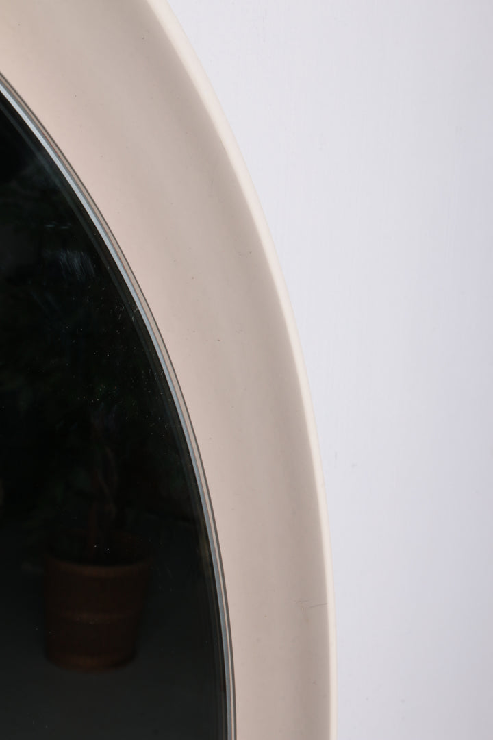 Italiaanse Grote Ronde spiegel met verlichting,jaren60