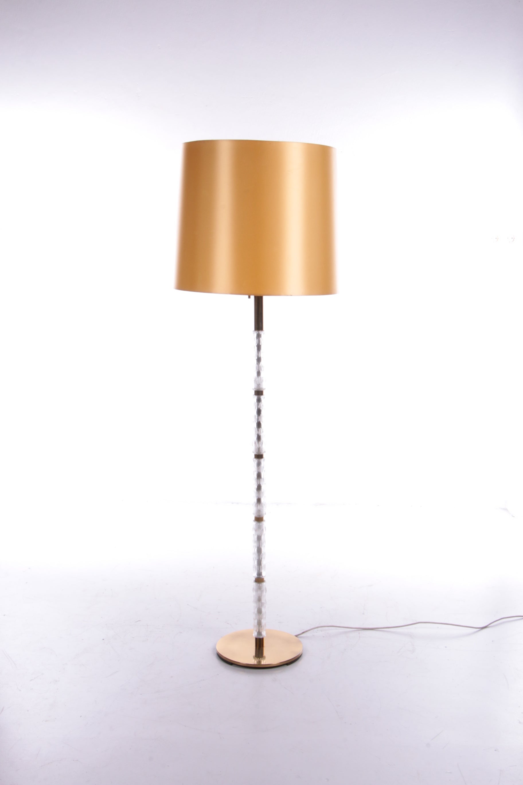 Floor lamp with glass tubes and brass details, 1960s