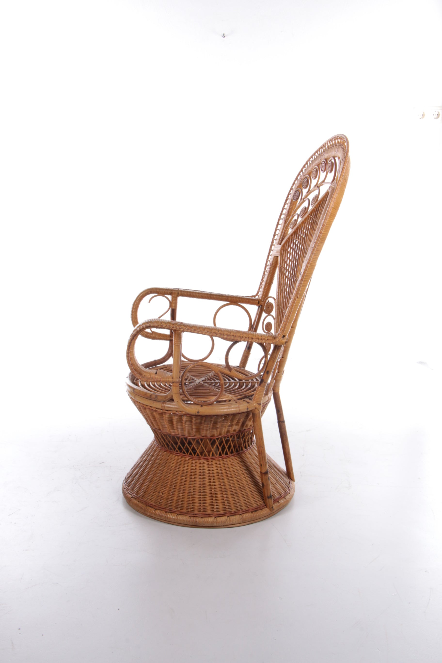 Vintage grote Bamboe stoel jaren60 Frankrijk.