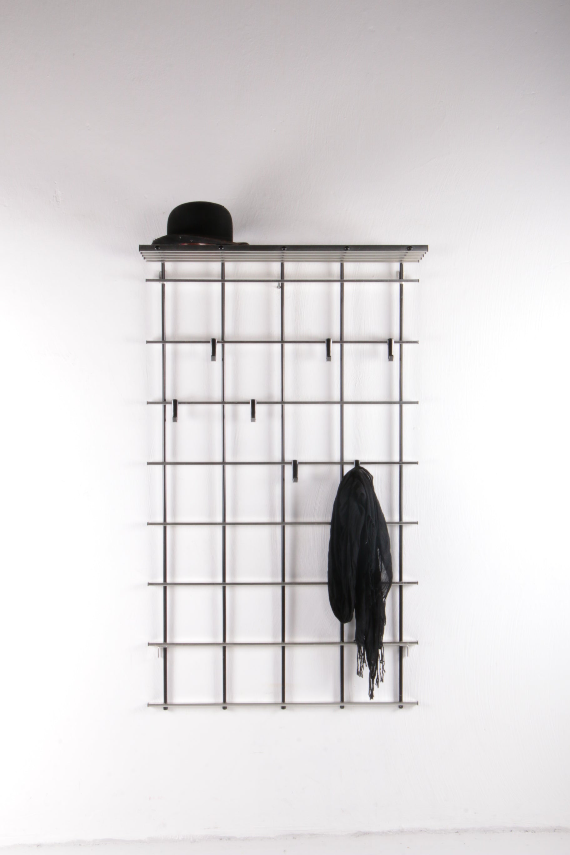 Vintage chrome kleur aluminium wandkapstok 1950s