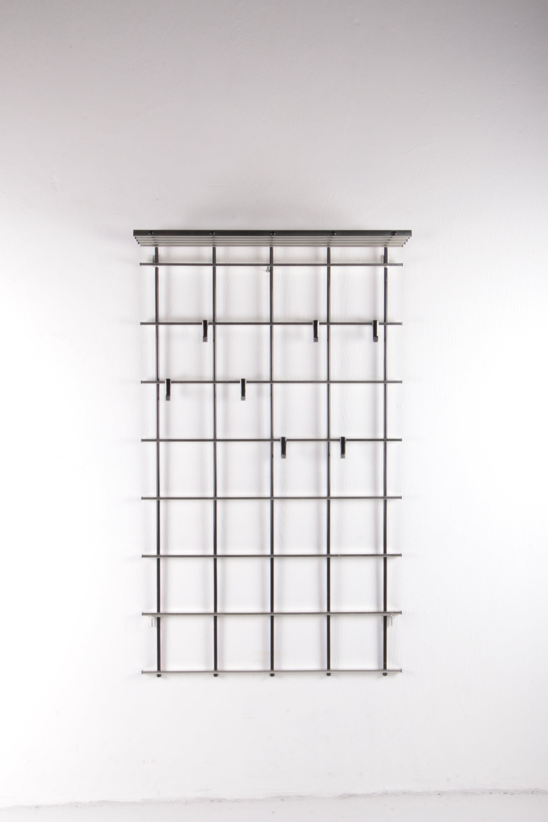 Vintage chrome kleur aluminium wandkapstok 1950s