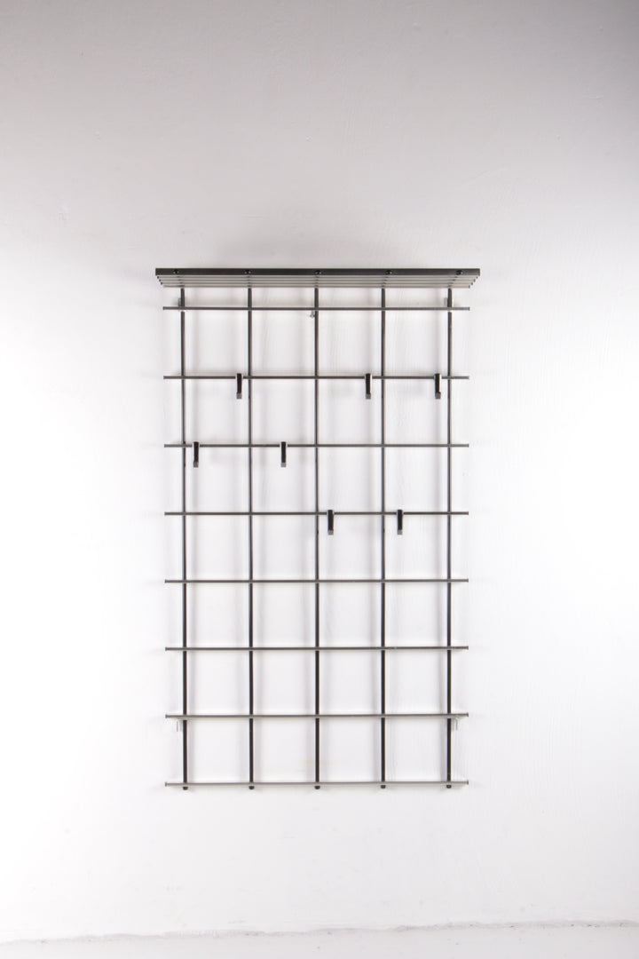 Vintage chrome kleur aluminium wandkapstok 1950s