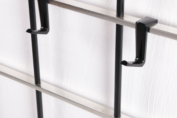 Vintage chrome kleur aluminium wandkapstok 1950s