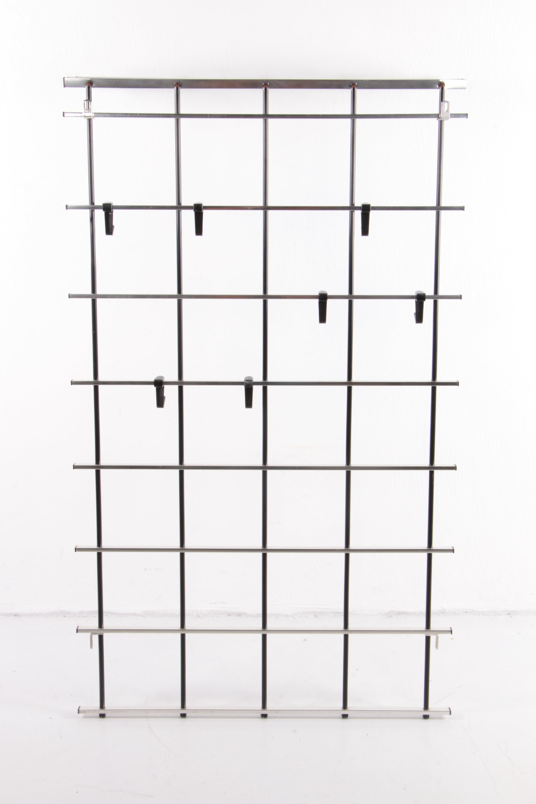 Vintage chrome kleur aluminium wandkapstok 1950s