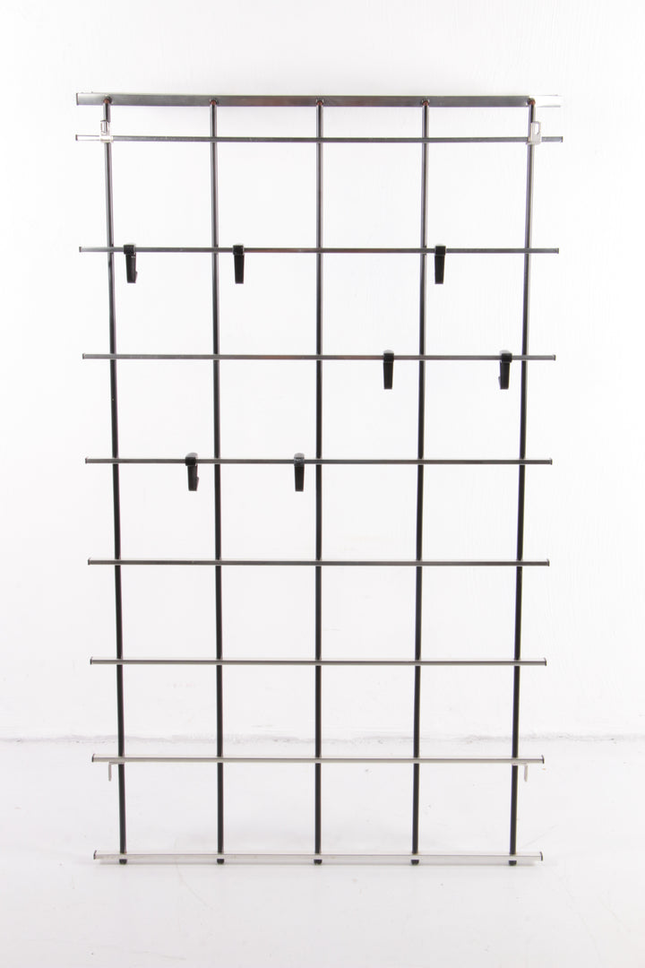 Vintage chrome kleur aluminium wandkapstok 1950s