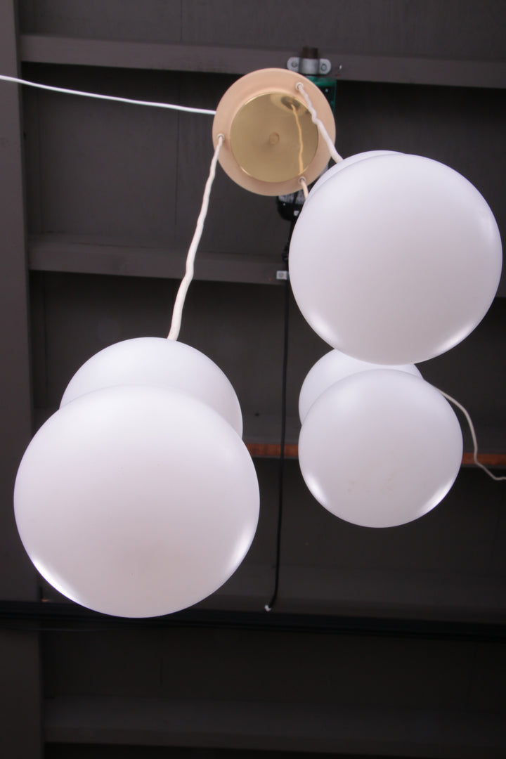 Vintage Plafondlamp met drie Opaalglazen bollen,1960 Duitsland