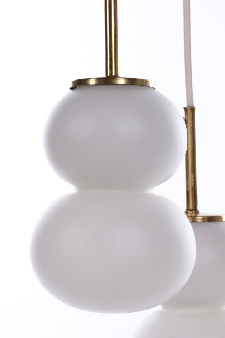 Vintage Plafondlamp met drie Opaalglazen bollen,1960 Duitsland